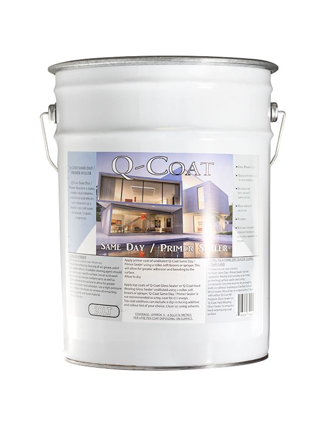 20 Litre white bucket of Q-Coat Same Day / Primer Sealer